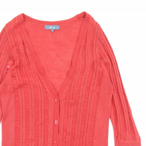 5 Pre View Womens Pink V-Neck Acrylic Cardigan Jumper Size 12