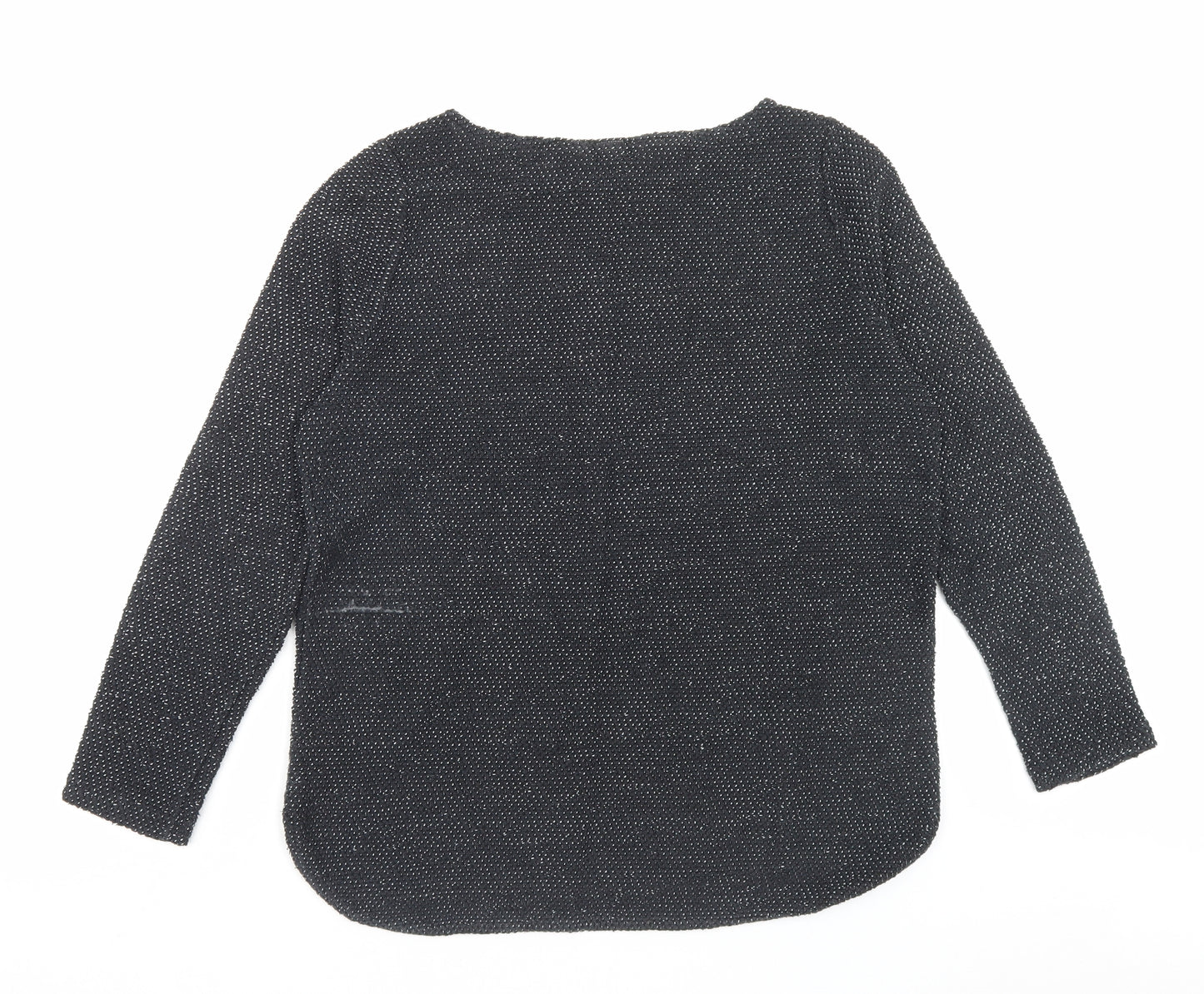 H&M Womens Black Boat Neck Cotton Pullover Jumper Size M