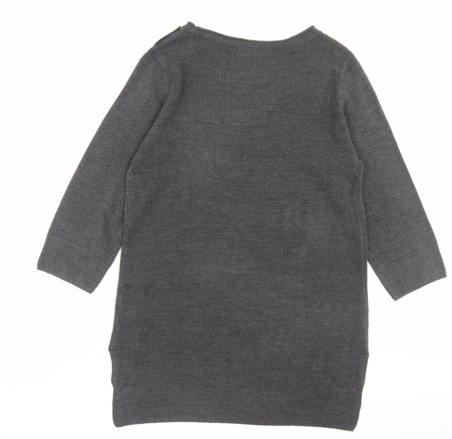 F&F Womens Grey Crew Neck Acrylic Pullover Jumper Size 6