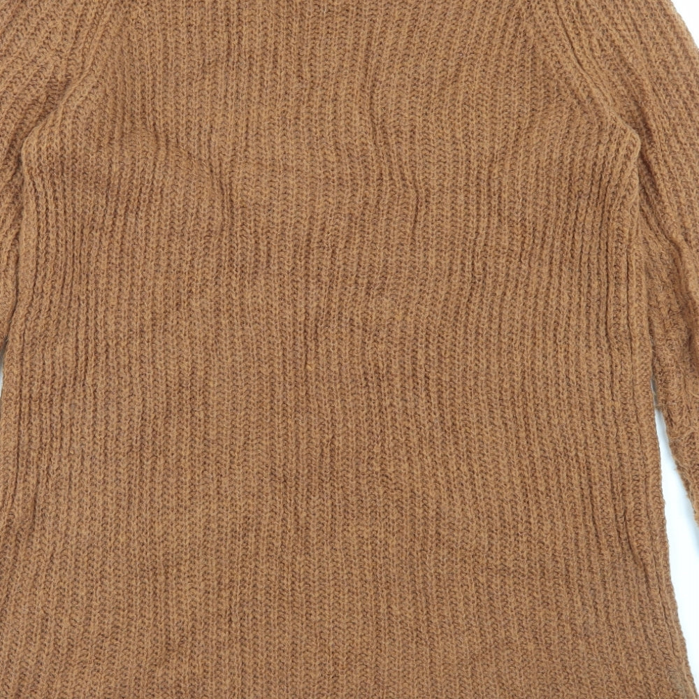 La Redoute Womens Brown Acrylic Jumper Dress Size 18 Boat Neck Pullover