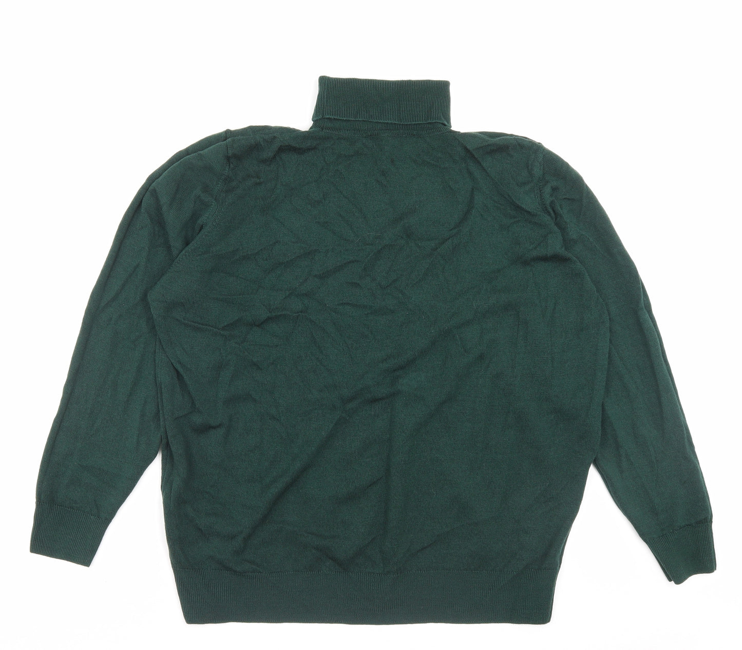 Marks and Spencer Womens Green Roll Neck Wool Pullover Jumper Size 18