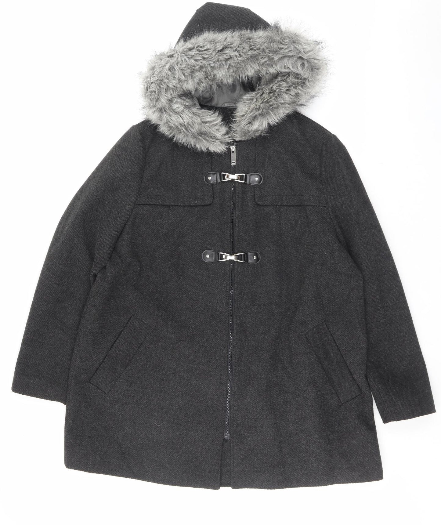 Primark Womens Grey Jacket Coat Size 20 Zip