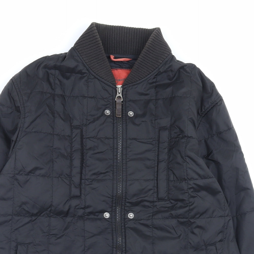 Timberland Mens Black Quilted Jacket Size M Zip