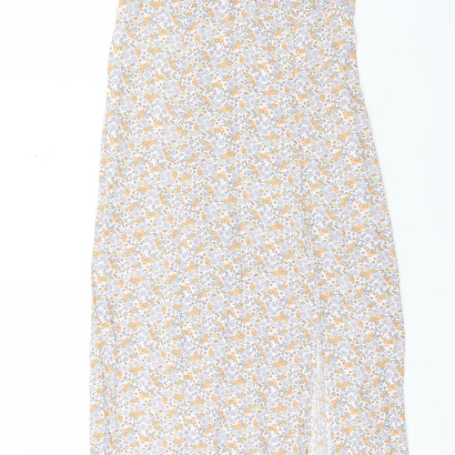H&M Womens Multicoloured Floral Viscose A-Line Size 12 Off the Shoulder Pullover