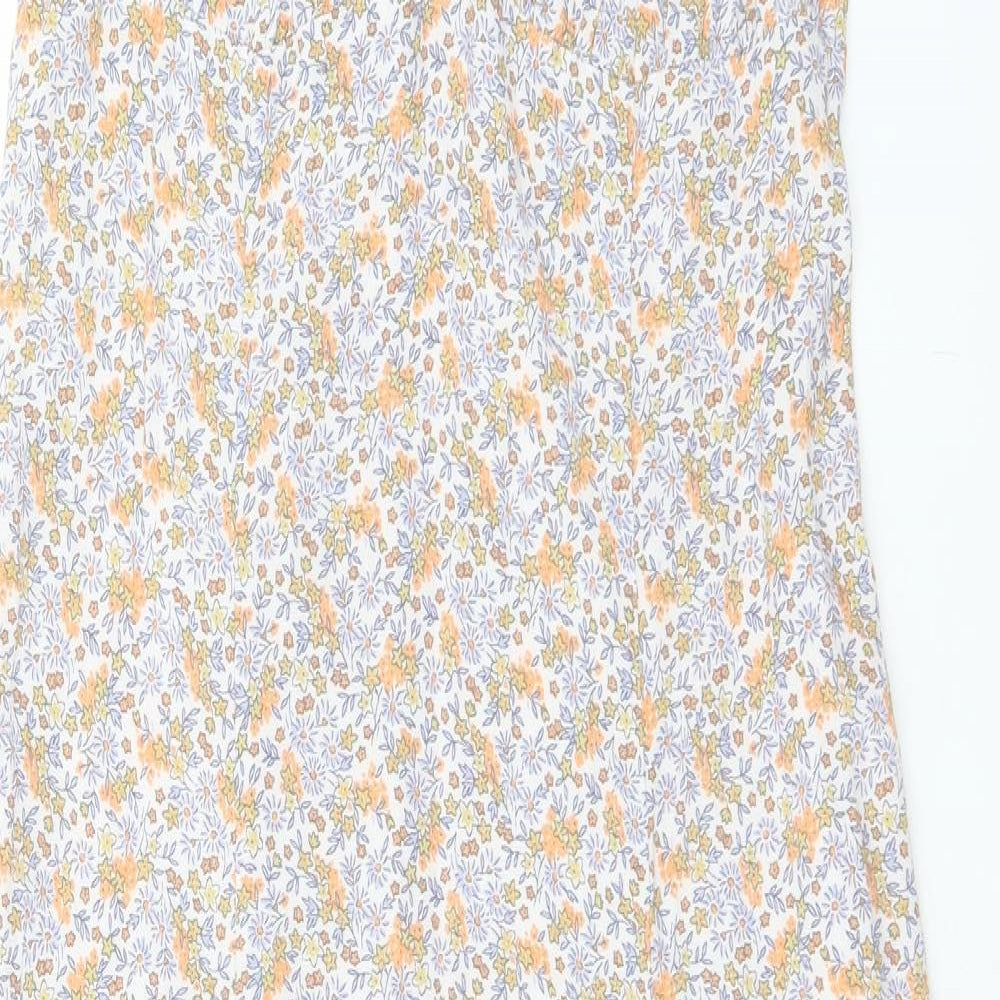 H&M Womens Multicoloured Floral Viscose A-Line Size 12 Off the Shoulder Pullover