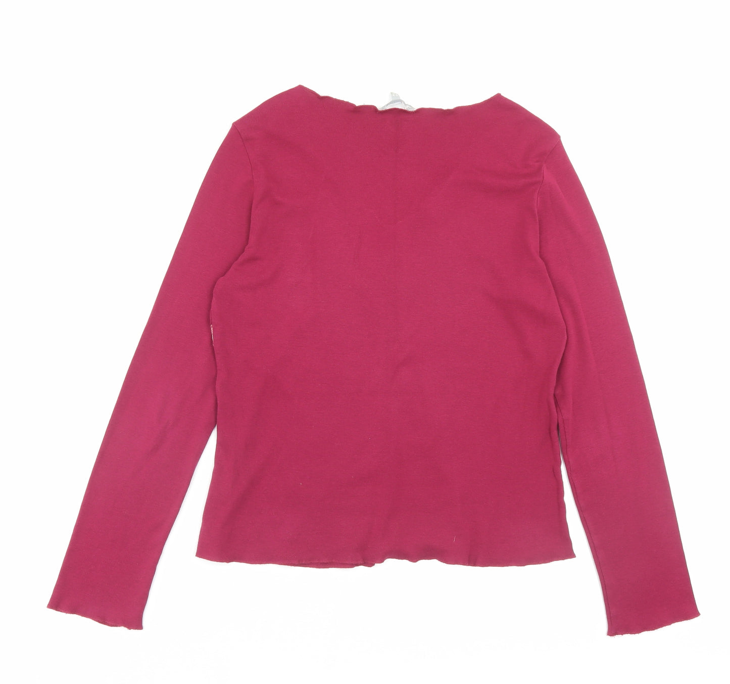 Preworn Womens Purple Cotton Basic T-Shirt Size 12 V-Neck