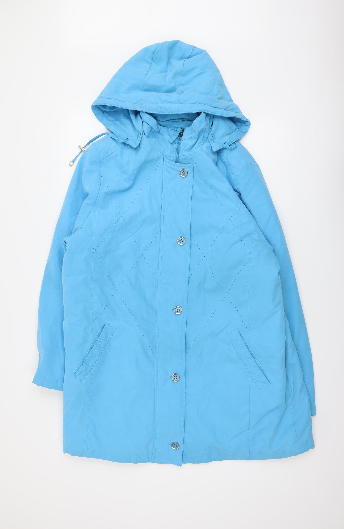Klass Womens Blue Windbreaker Coat Size XL Zip