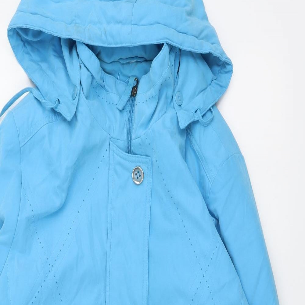 Klass Womens Blue Windbreaker Coat Size XL Zip