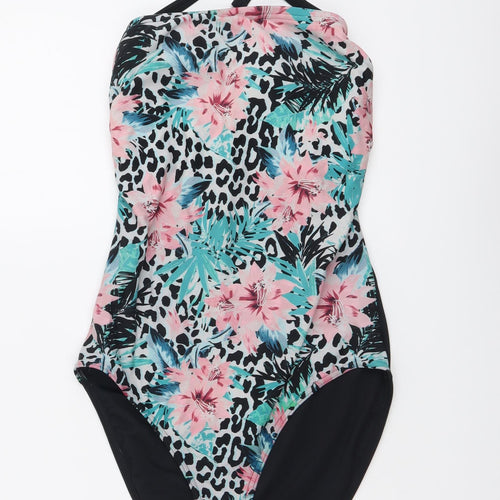 George Womens Multicoloured Geometric Polyester One Piece Size 12