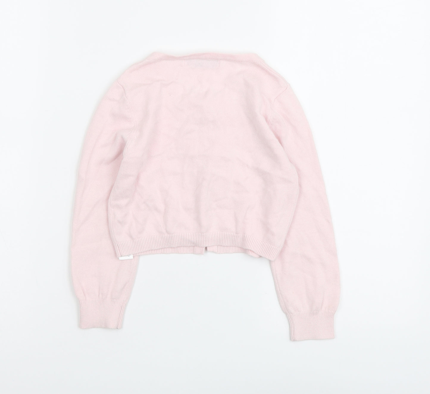 George Girls Pink Round Neck Cotton Cape Jumper Size 3-4 Years Button