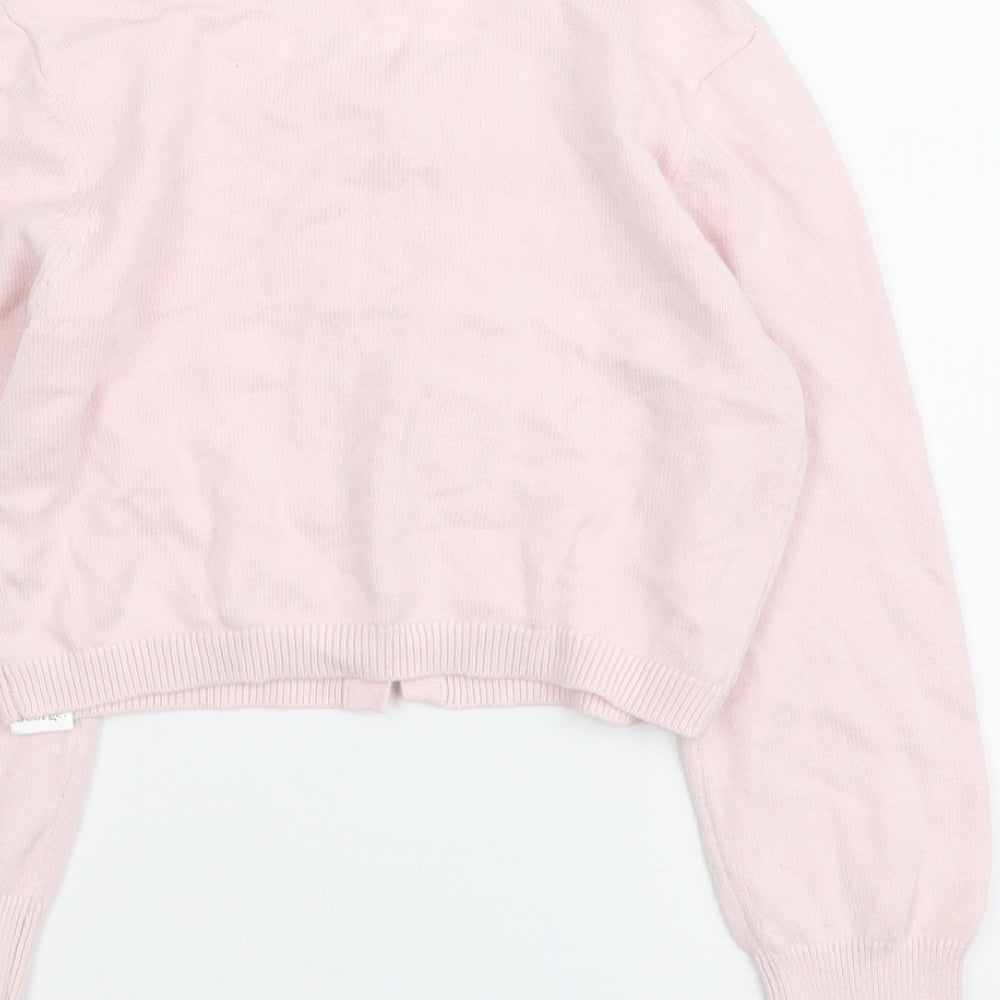 George Girls Pink Round Neck Cotton Cape Jumper Size 3-4 Years Button