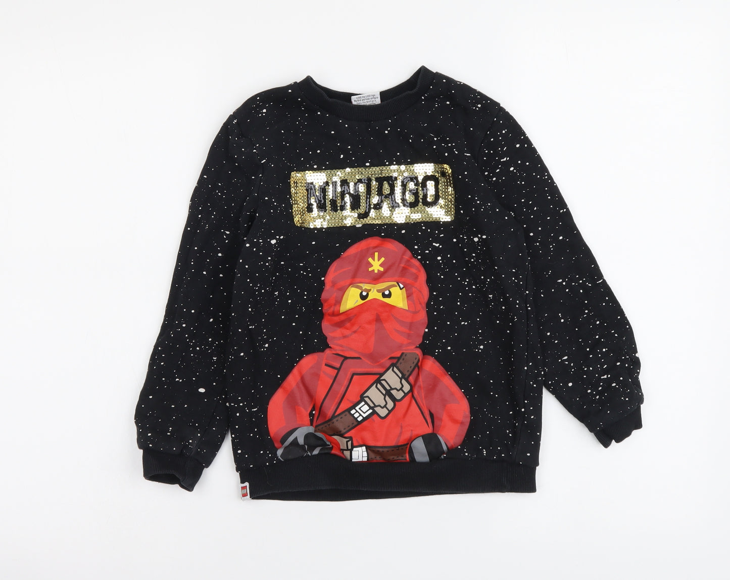 TU Boys Black Cotton Pullover Sweatshirt Size 7 Years Pullover - Ninja Lego