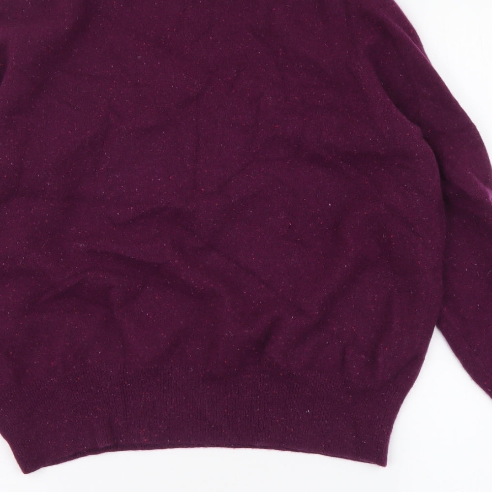 Marks and Spencer Womens Purple Round Neck Cashmere Pullover Jumper Size 16