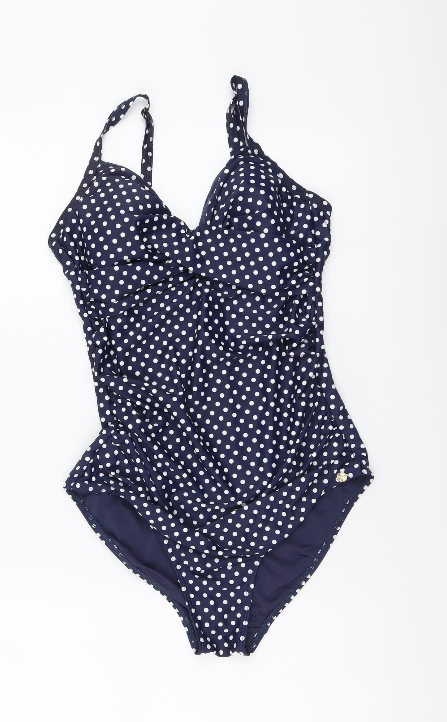 NEXT Womens Blue Polka Dot Polyester One Piece Size 14