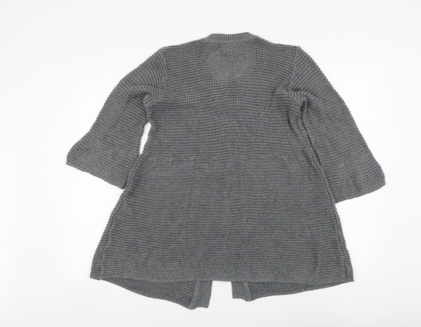 Linique Womens Grey Round Neck Cotton Cardigan Jumper Size L