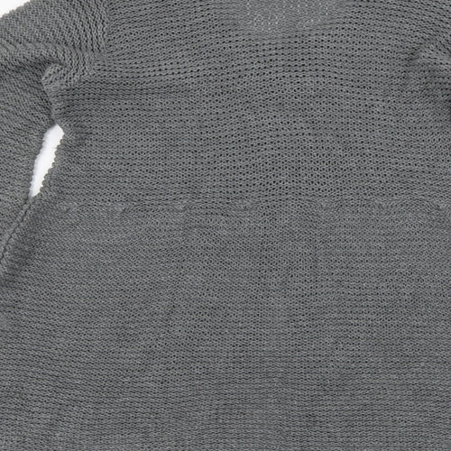 Linique Womens Grey Round Neck Cotton Cardigan Jumper Size L