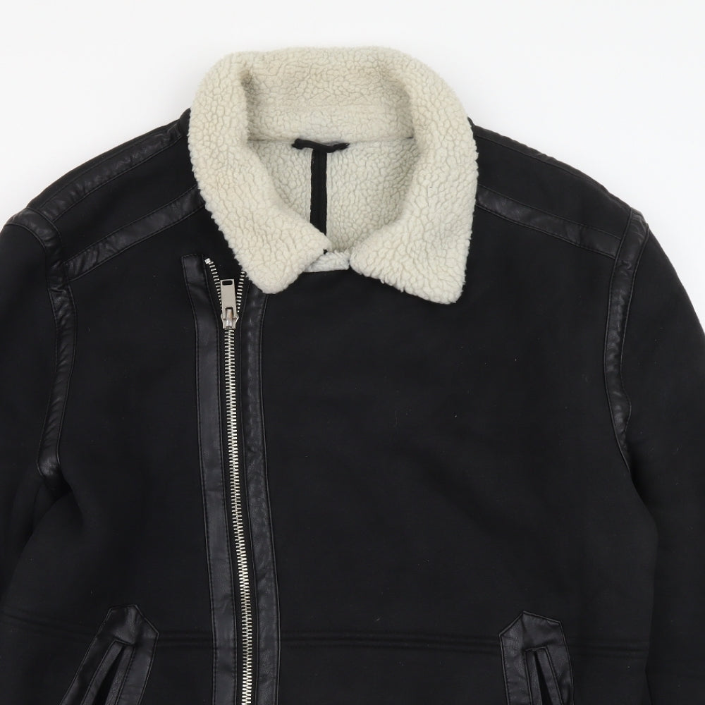River Island Mens Black Jacket Size L Zip