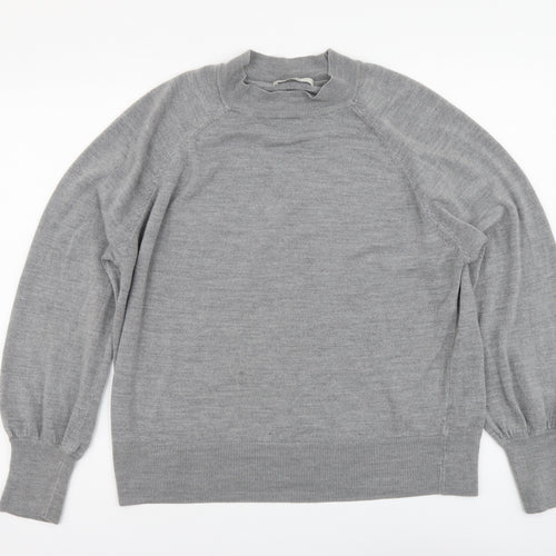 George Womens Grey Round Neck Acrylic Pullover Jumper Size 18