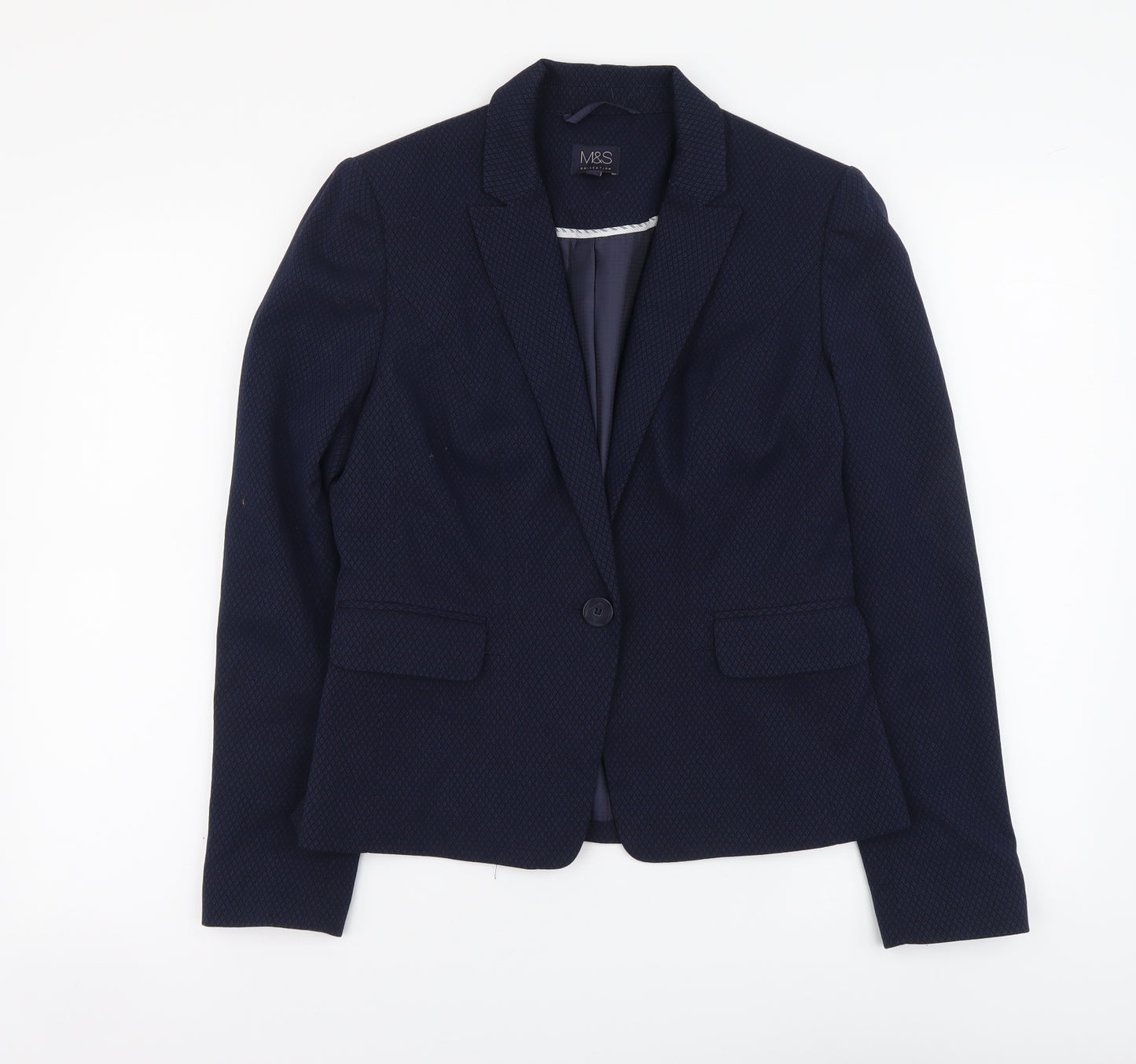 Marks and Spencer Womens Blue Polyester Jacket Suit Jacket Size 10