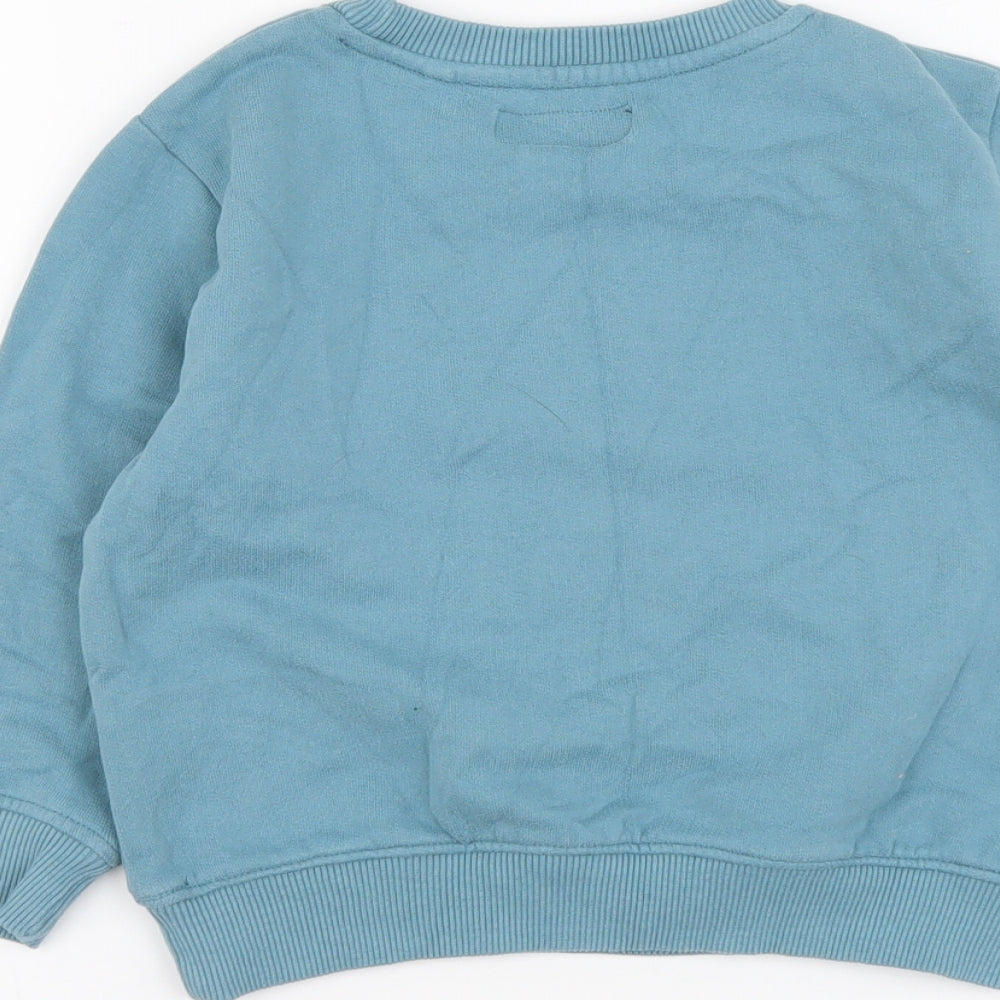 NEXT Boys Blue Cotton Pullover Sweatshirt Size 3-4 Years Pullover - Monkey