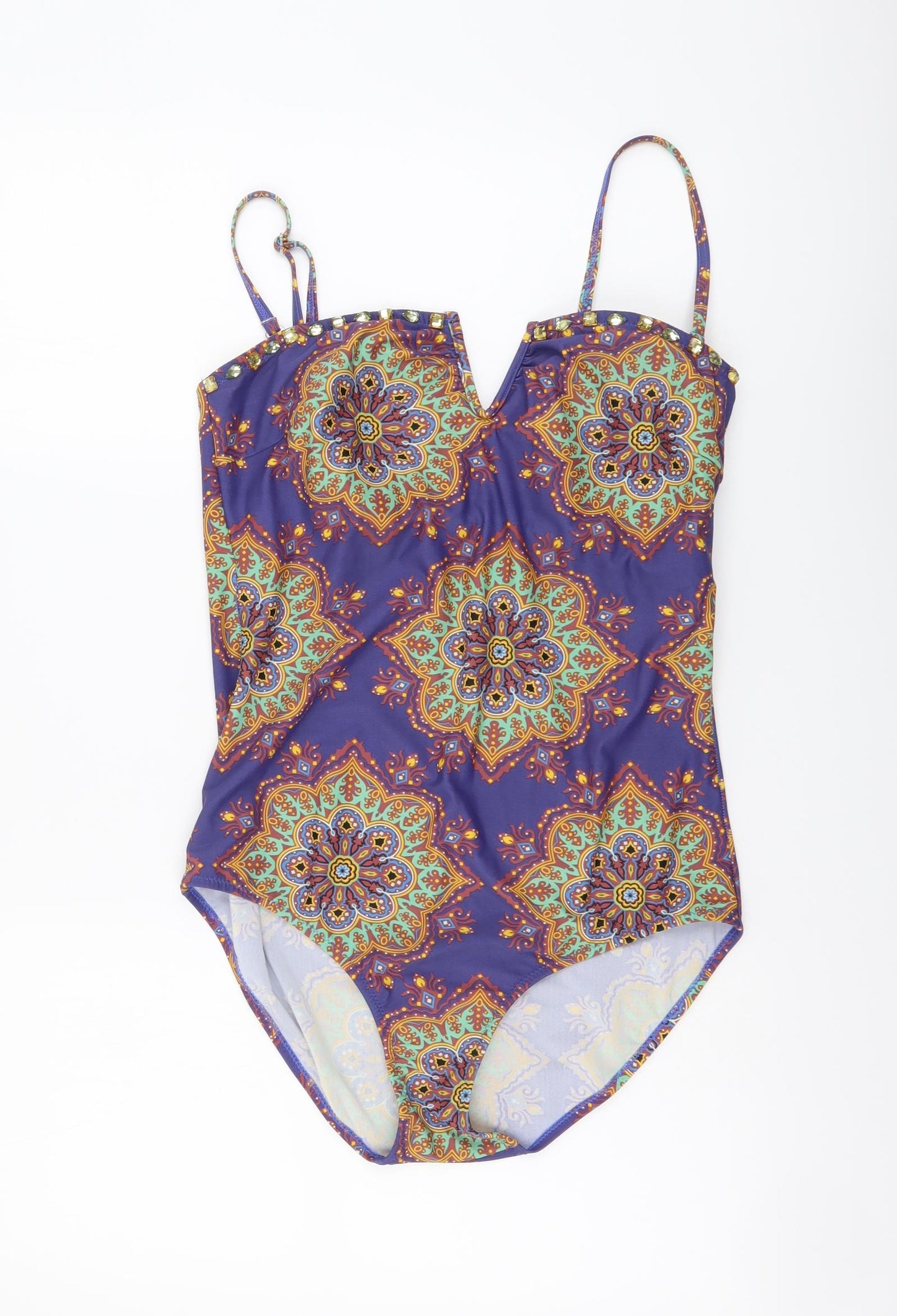 Beach2Beach Womens Pink Geometric Nylon One Piece Size 18