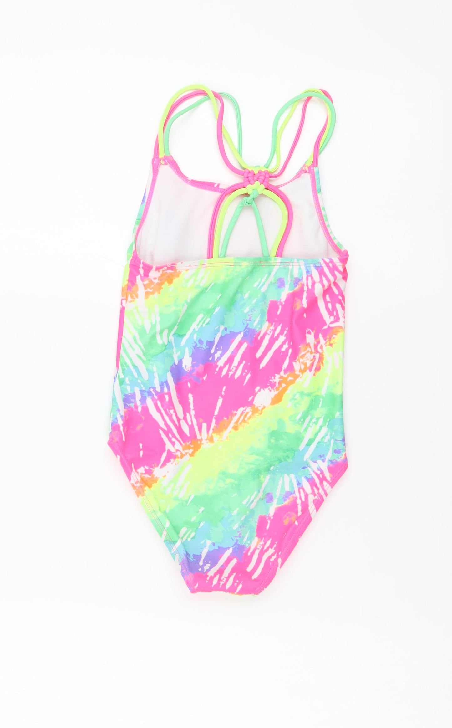 Dunnes Stores Girls Multicoloured Geometric Polyester Bodysuit One-Piece Size 6 Years Pullover - Swimwear