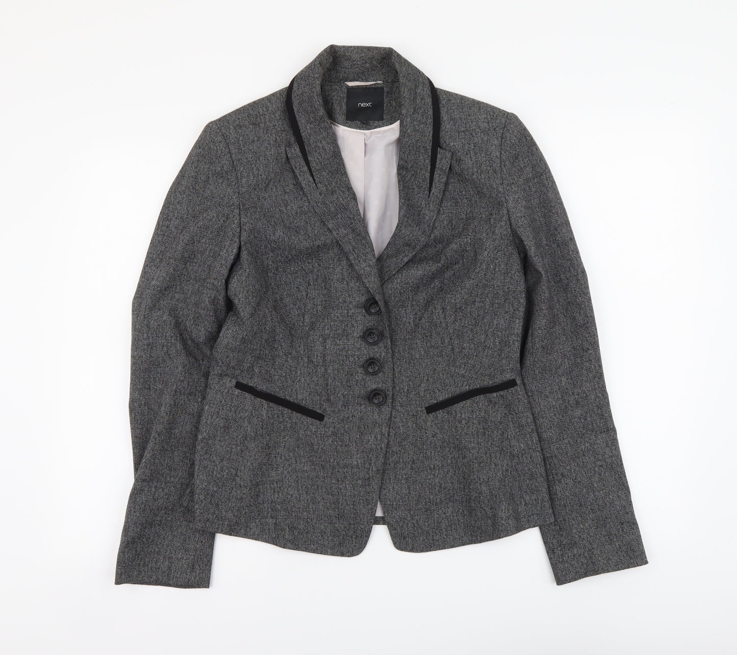 NEXT Womens Grey Polyester Jacket Suit Jacket Size 10
