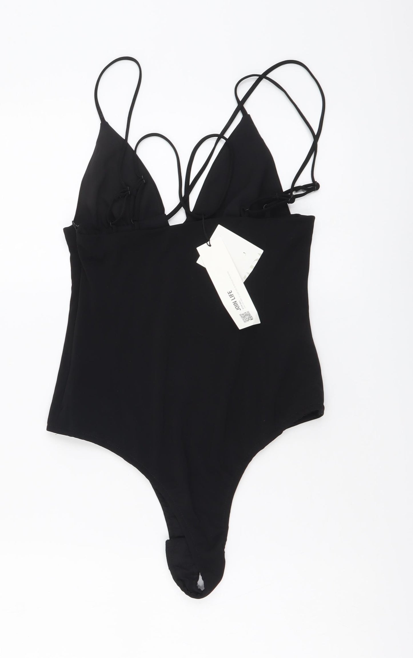 Zara Womens Black Polyester Bodysuit One-Piece Size XS Snap