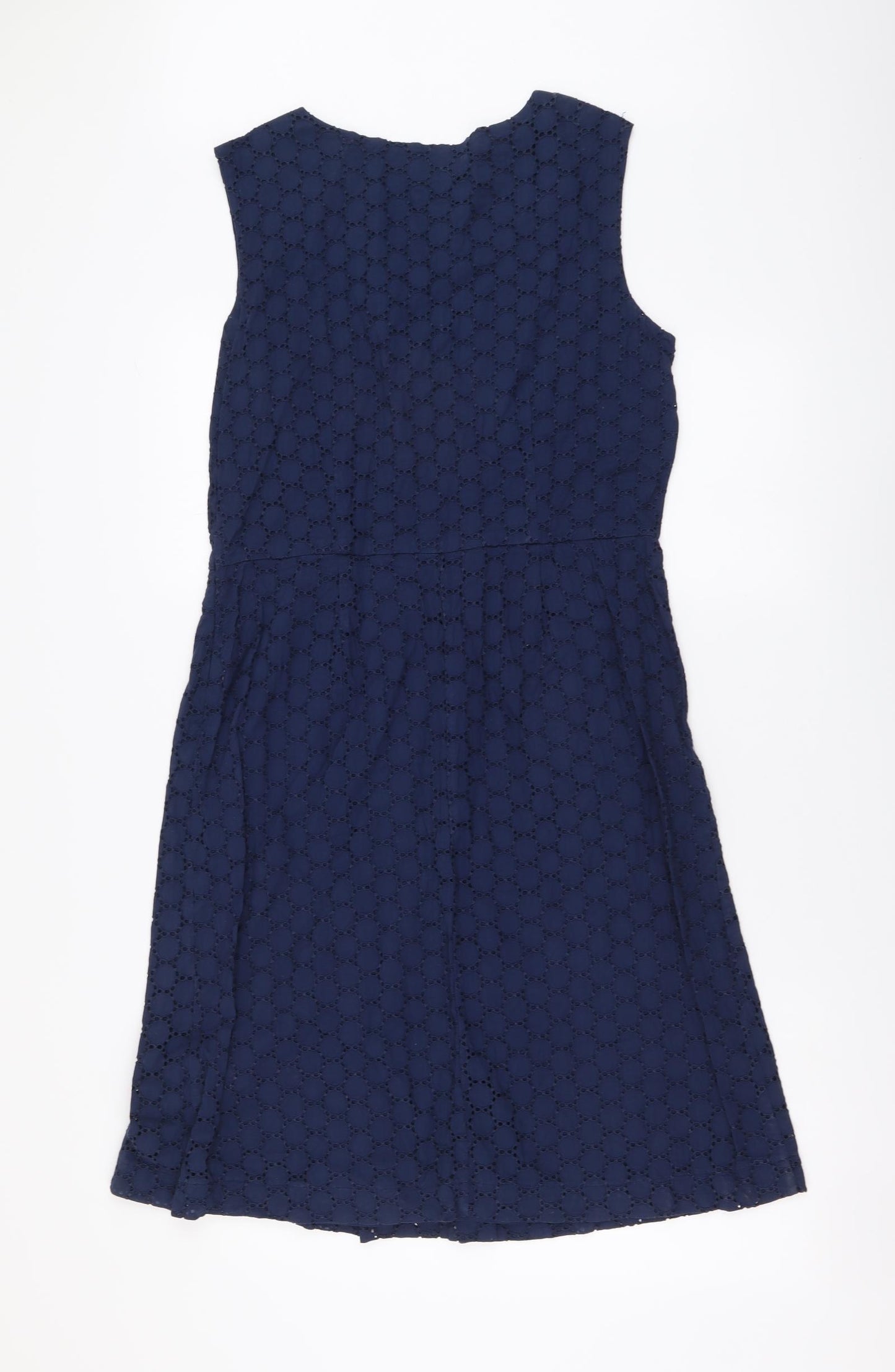 TU Womens Blue Cotton A-Line Size 14 Round Neck Pullover