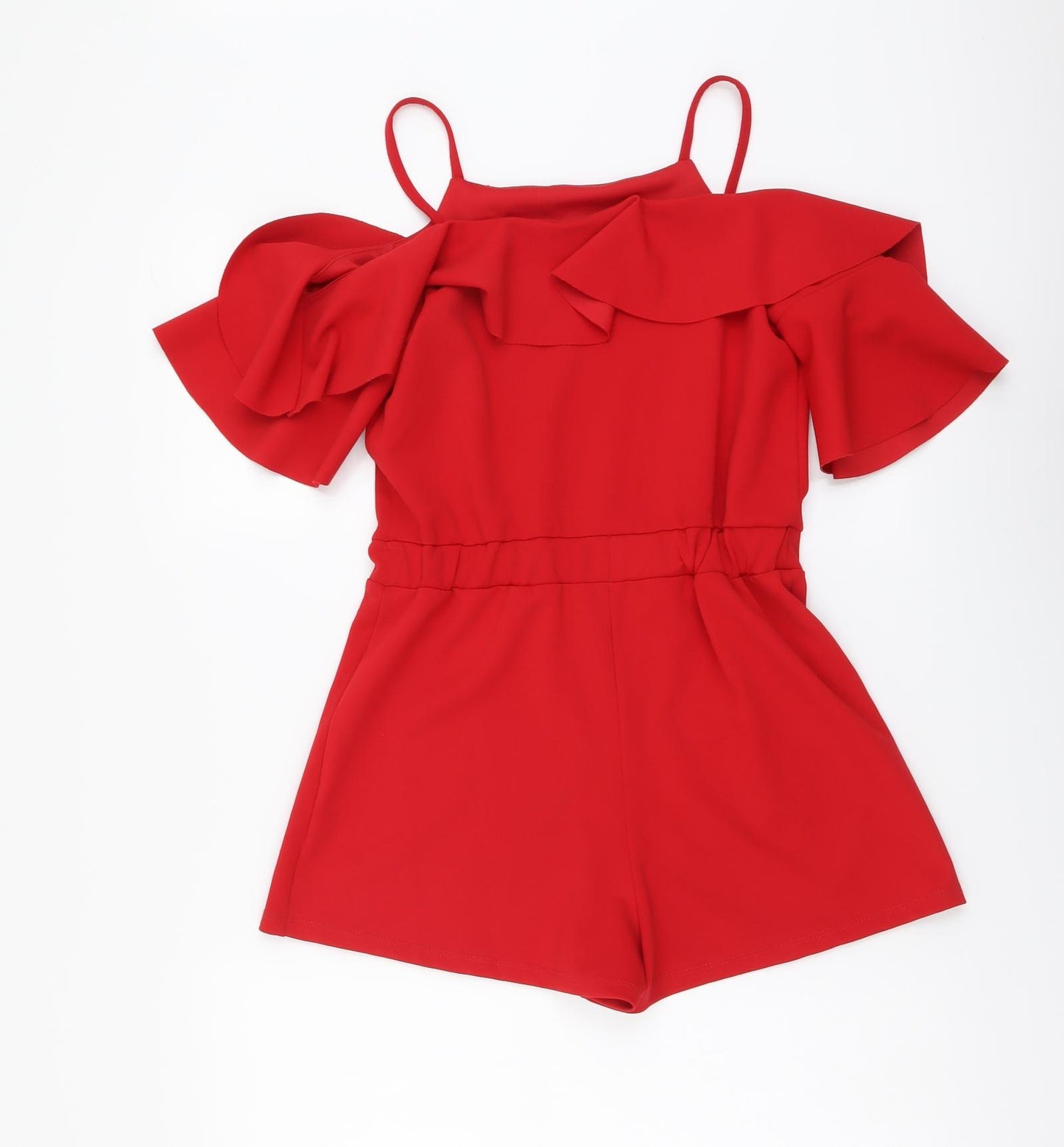 River Island Girls Red Polyester Playsuit One-Piece Size 11-12 Years Pullover
