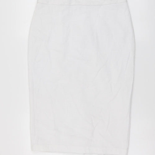 Marks and Spencer Womens White Polyester A-Line Skirt Size 30 in Zip