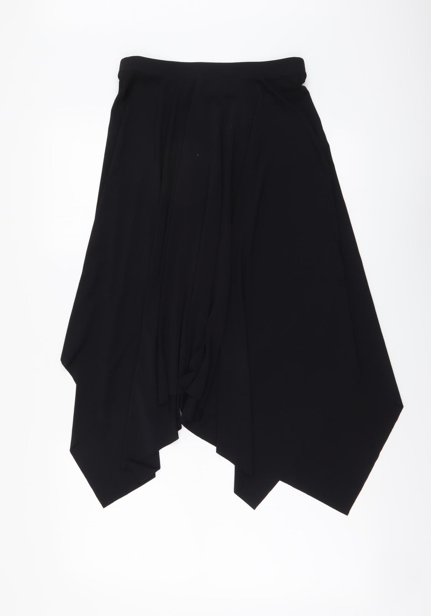 H&M Womens Black Polyester Skater Skirt Size S Drawstring