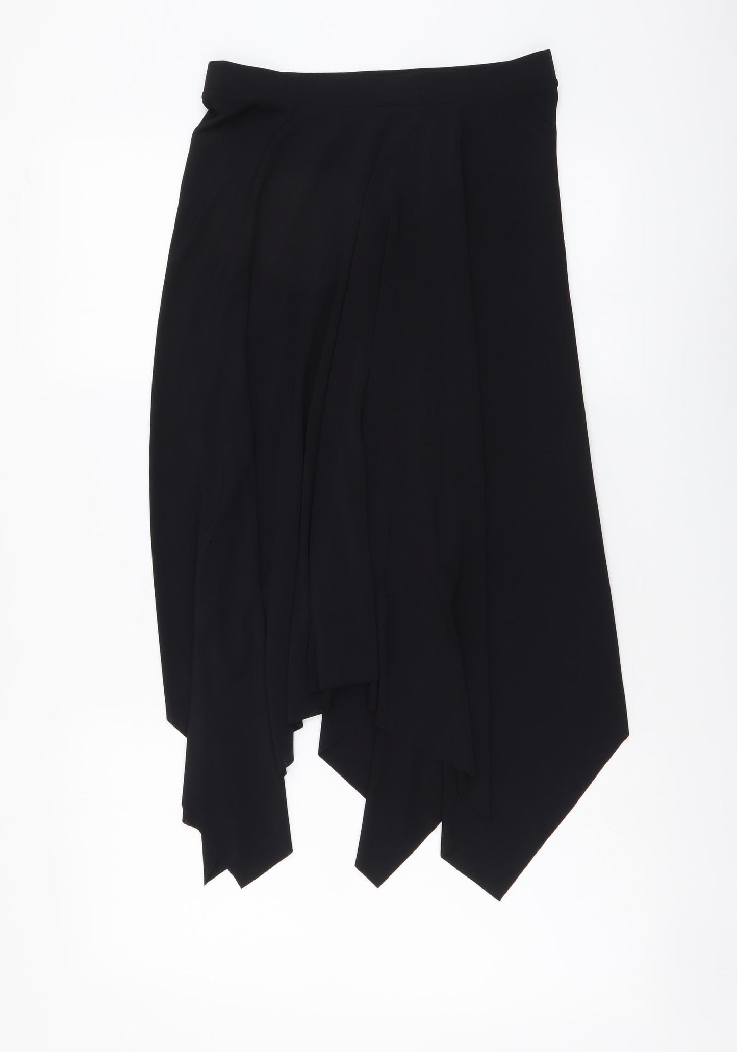 H&M Womens Black Polyester Skater Skirt Size S Drawstring