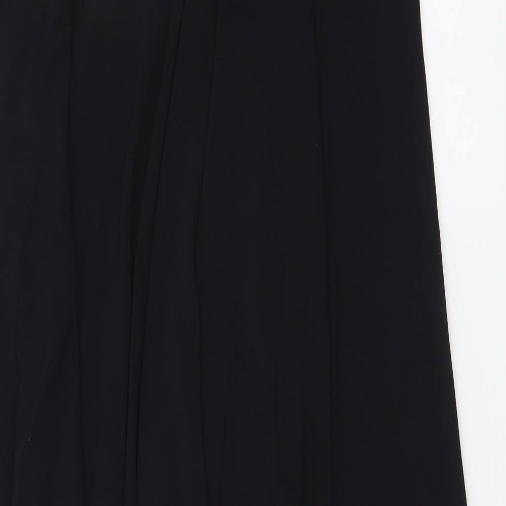 H&M Womens Black Polyester Skater Skirt Size S Drawstring