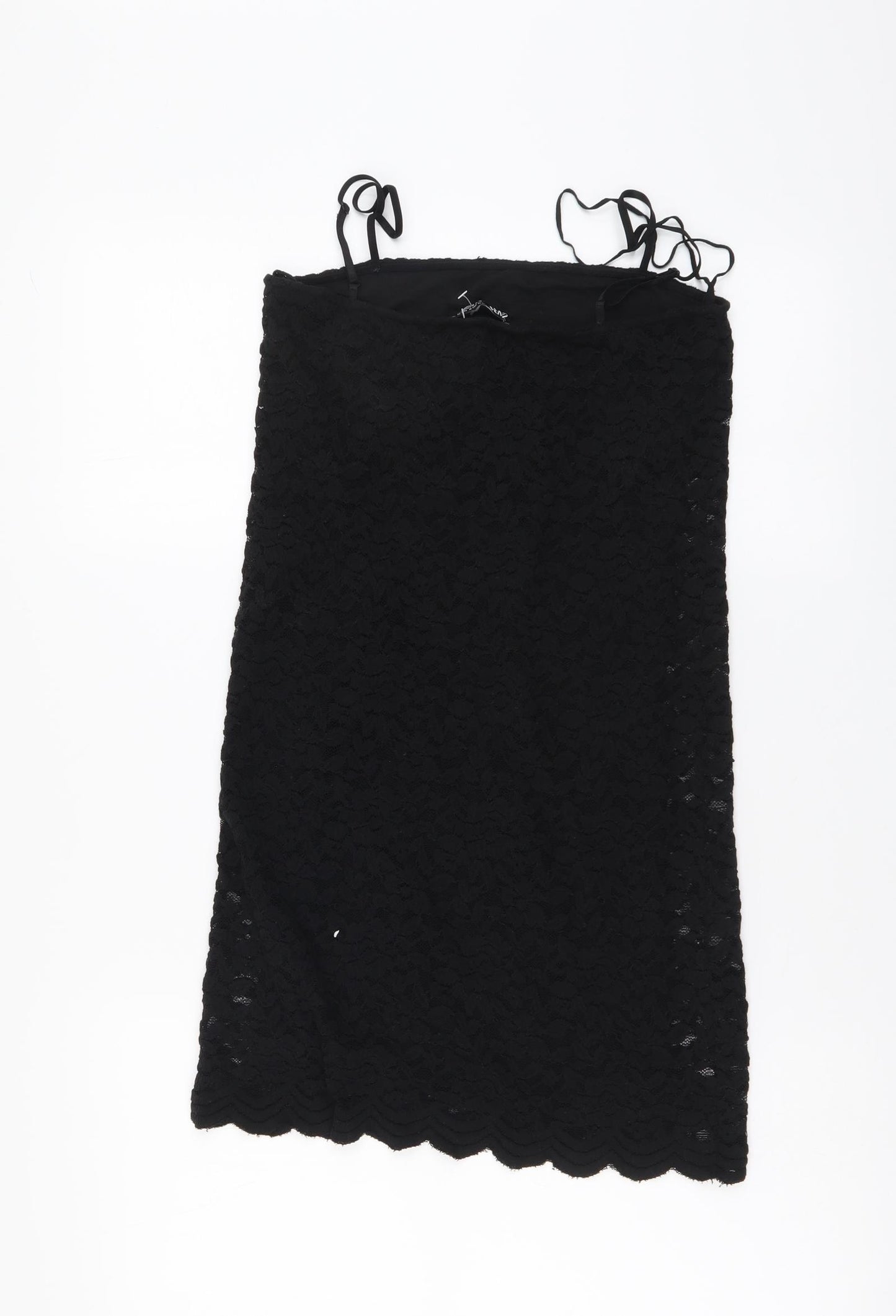 Zara Womens Black Polyester Mini Size M Square Neck Pullover