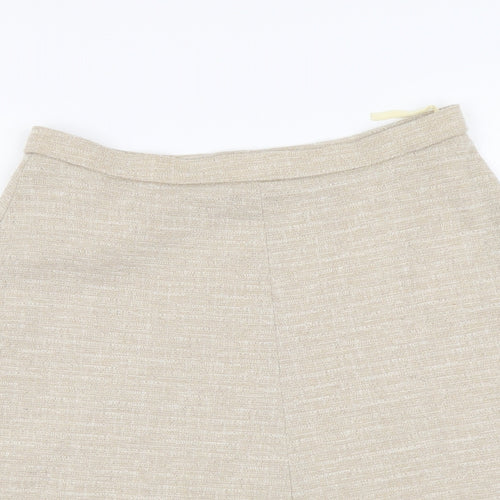 Bequem Womens Beige Acrylic A-Line Skirt Size 8 Zip