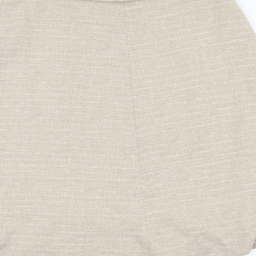 Bequem Womens Beige Acrylic A-Line Skirt Size 8 Zip