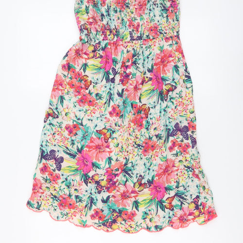 Accessorize Womens Multicoloured Floral Viscose A-Line Size XS Off the Shoulder Pullover