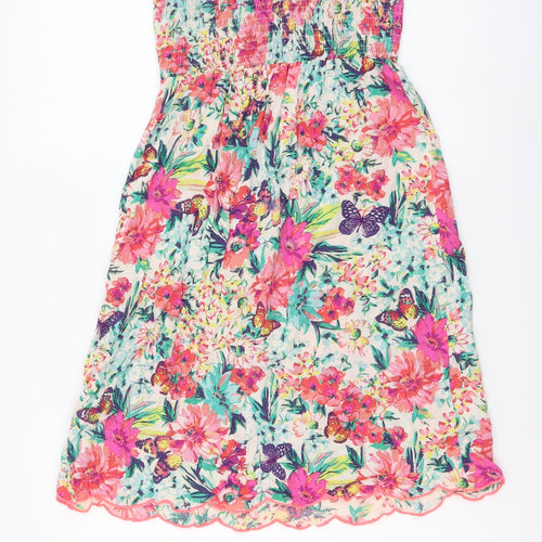 Accessorize Womens Multicoloured Floral Viscose A-Line Size XS Off the Shoulder Pullover