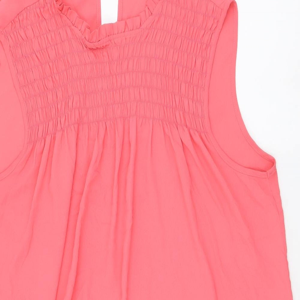 Dorothy Perkins Womens Pink Polyester Basic Blouse Size 20 High Neck