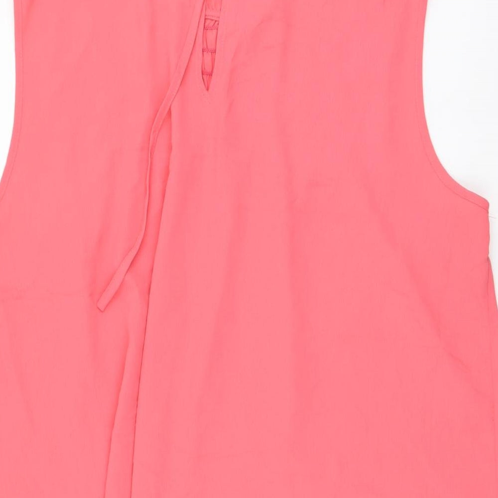 Dorothy Perkins Womens Pink Polyester Basic Blouse Size 20 High Neck