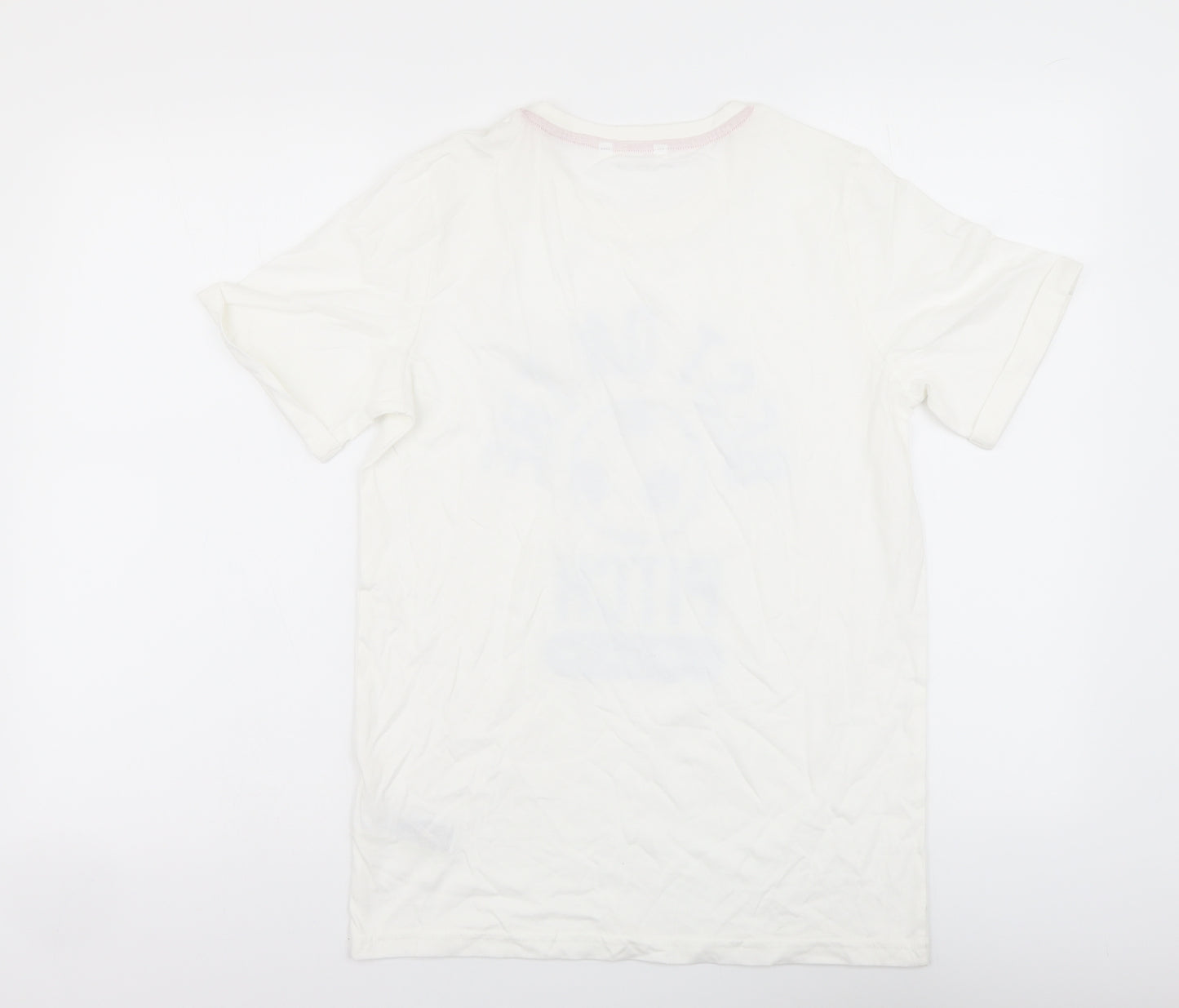 Marks and Spencer Boys Ivory Cotton Basic T-Shirt Size 12-13 Years Round Neck Pullover - Best on the Pitch