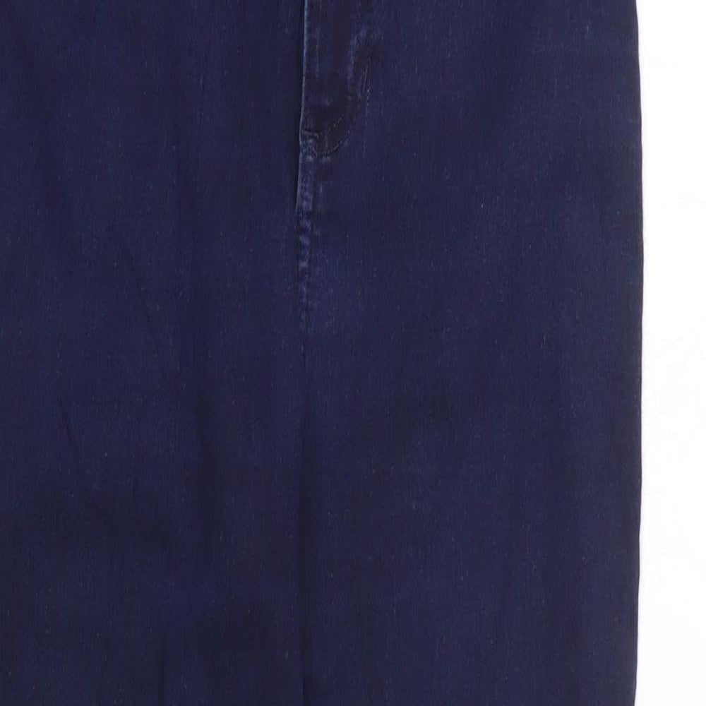 Marks and Spencer Womens Blue 100% Cotton Skinny Jeans Size 10 L27 in Extra-Slim Zip