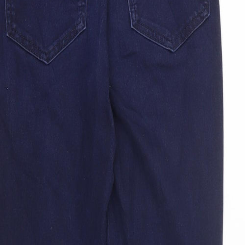 Marks and Spencer Womens Blue 100% Cotton Skinny Jeans Size 10 L27 in Extra-Slim Zip
