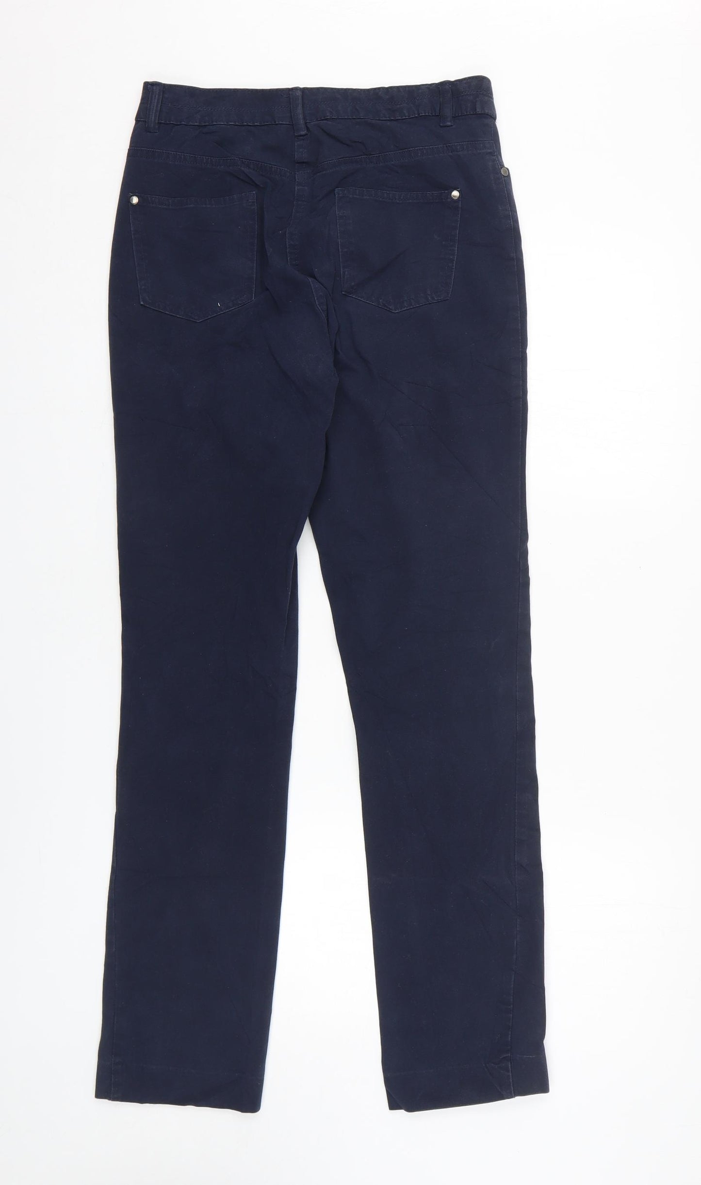 Maine Womens Blue Cotton Chino Trousers Size 10 L29 in Regular Zip