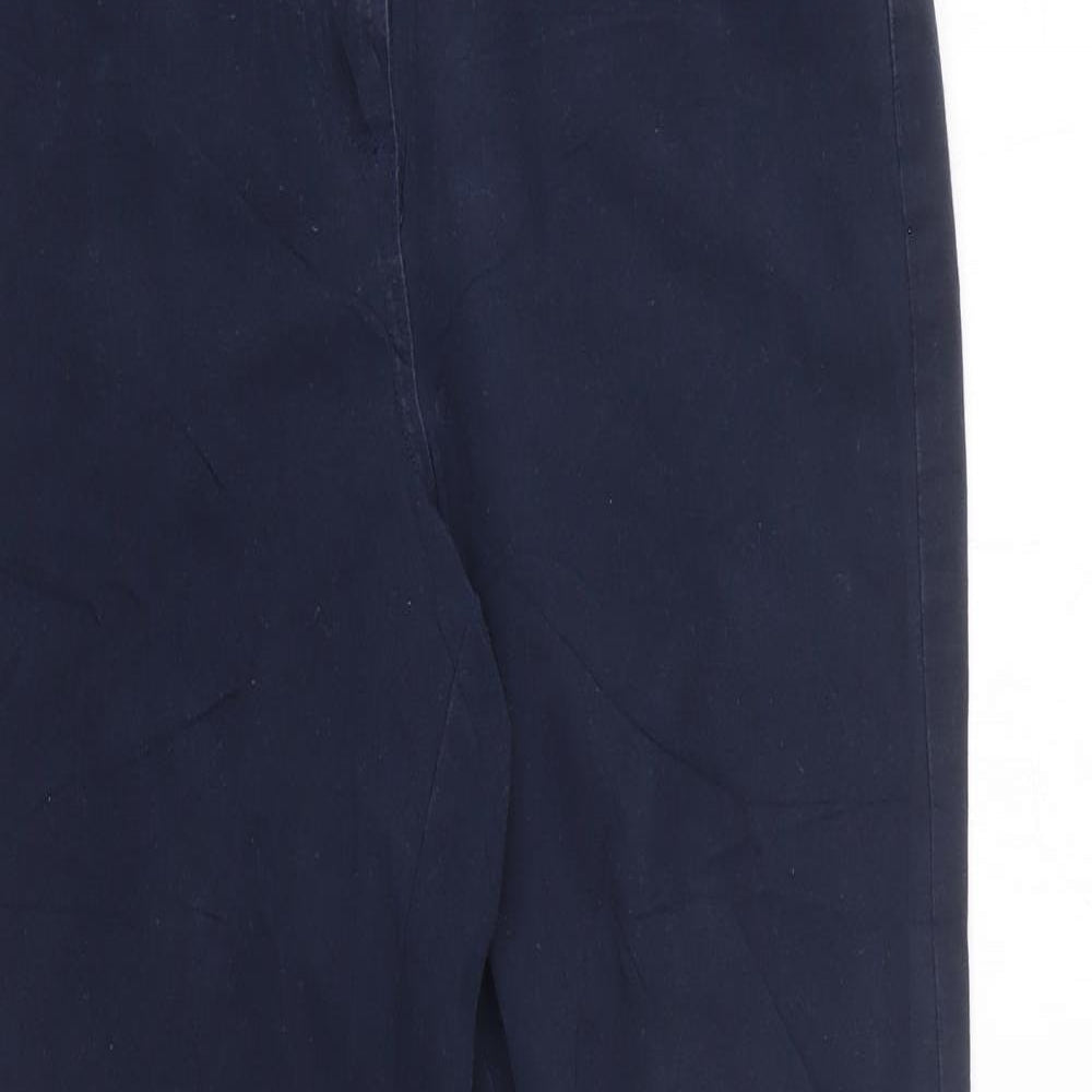 Maine Womens Blue Cotton Chino Trousers Size 10 L29 in Regular Zip