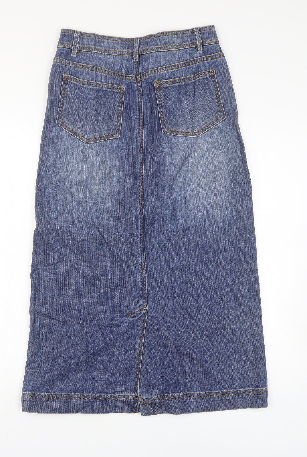 Boden Womens Blue Cotton A-Line Skirt Size 8 Zip