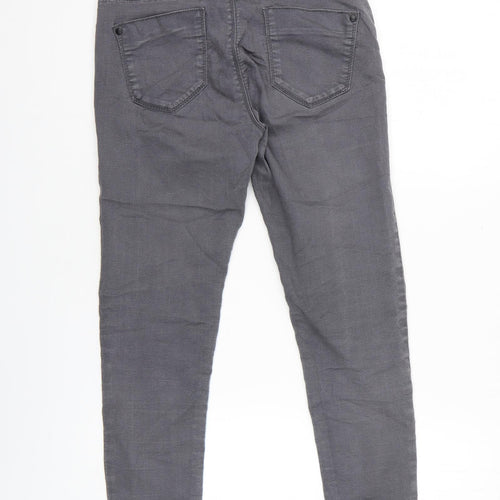 Dorothy Perkins Womens Grey Cotton Skinny Jeans Size 10 L26.5 in Regular Zip