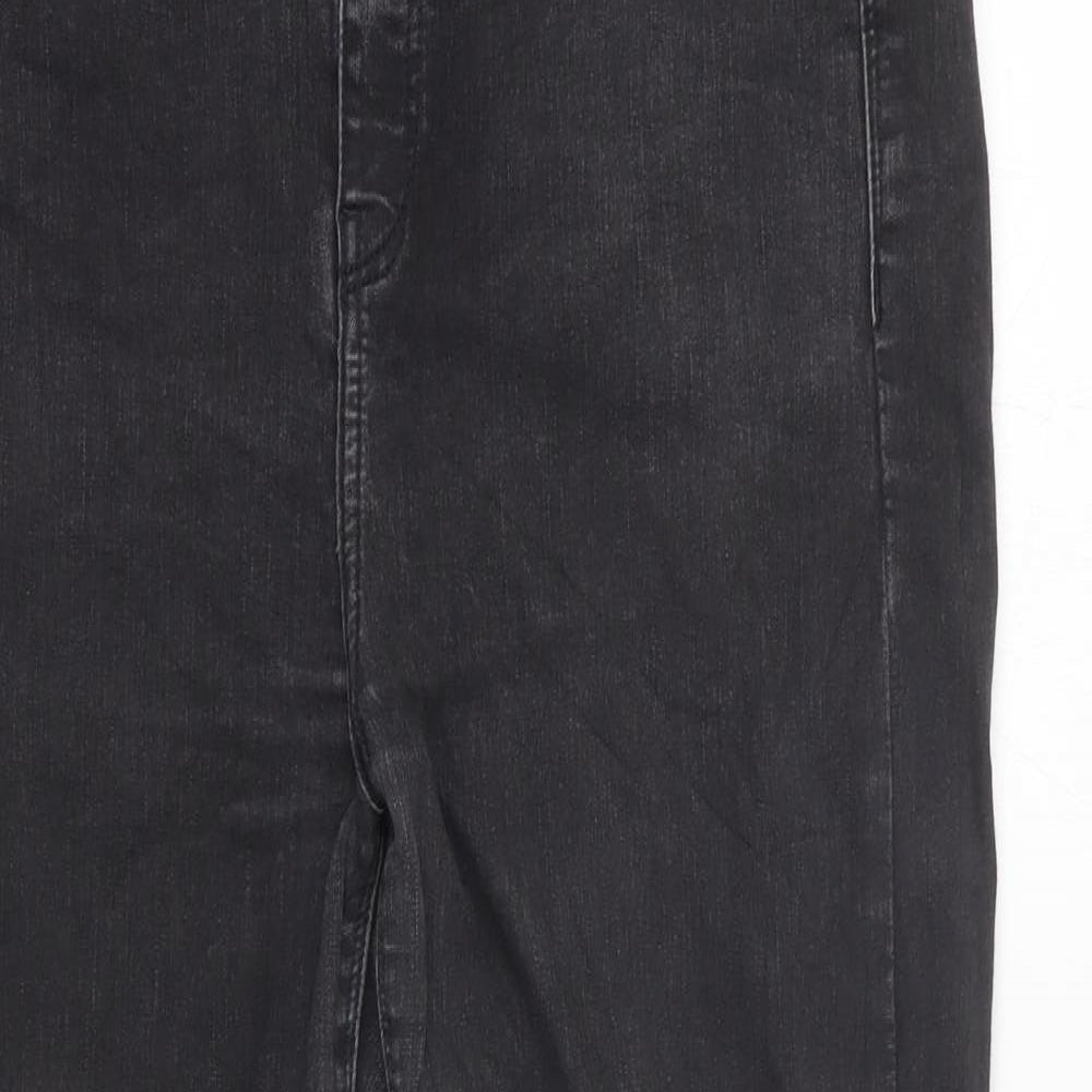 River Island Mens Black Cotton Skinny Jeans Size 16 L26 in Regular Zip