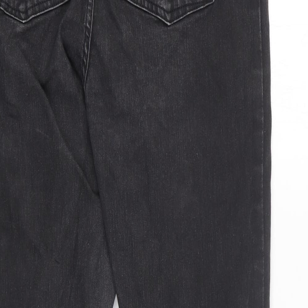 River Island Mens Black Cotton Skinny Jeans Size 16 L26 in Regular Zip